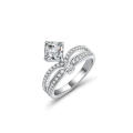 Bague de mariage 925 Silver CZ bagues de fiançailles